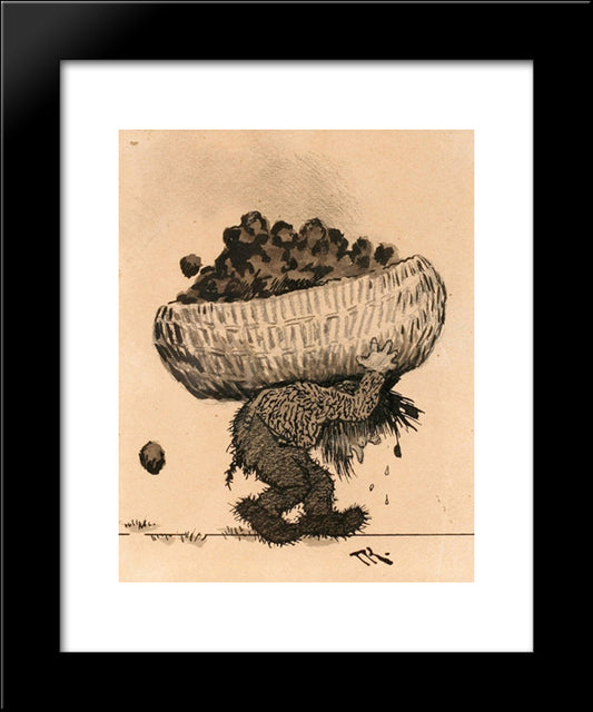 Dra En Lort Sa Jeg 20x24 Black Modern Wood Framed Art Print Poster by Kittelsen, Theodor Severin