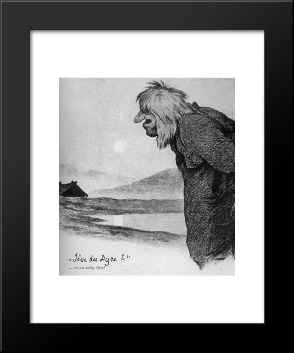 Dyre Vaa 20x24 Black Modern Wood Framed Art Print Poster by Kittelsen, Theodor Severin