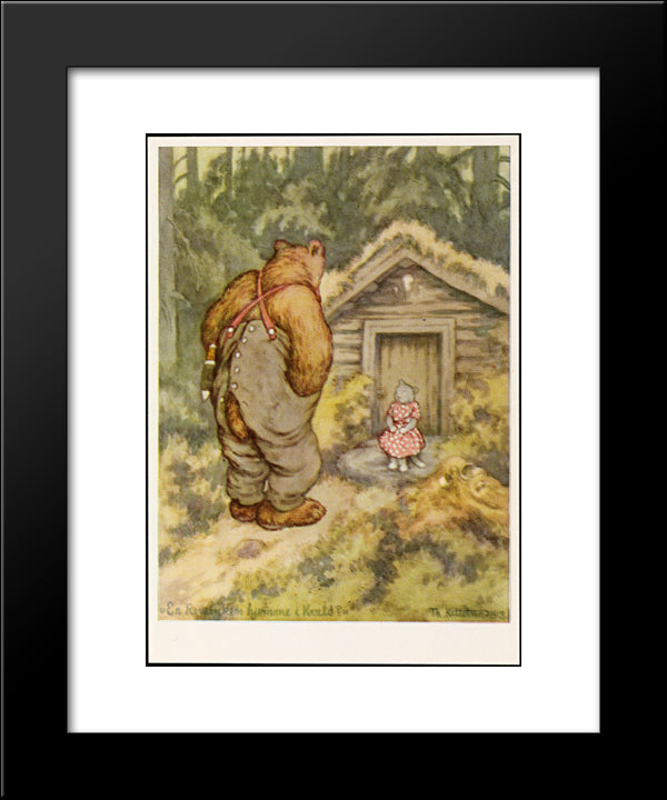 Er Reveenken Hjemme I Kveld 20x24 Black Modern Wood Framed Art Print Poster by Kittelsen, Theodor Severin