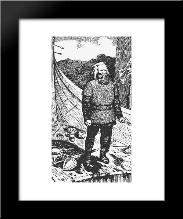 Erling Skjalgsson 20x24 Black Modern Wood Framed Art Print Poster by Kittelsen, Theodor Severin