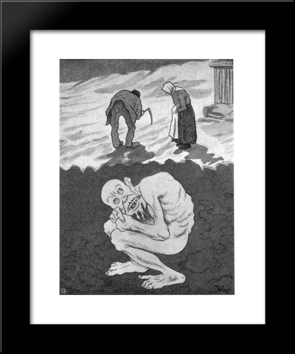 Folk Og Trold 20x24 Black Modern Wood Framed Art Print Poster by Kittelsen, Theodor Severin