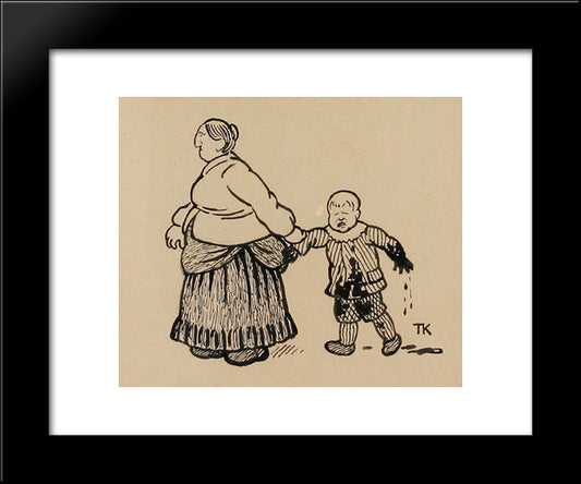For Meget Av Det Gode 20x24 Black Modern Wood Framed Art Print Poster by Kittelsen, Theodor Severin