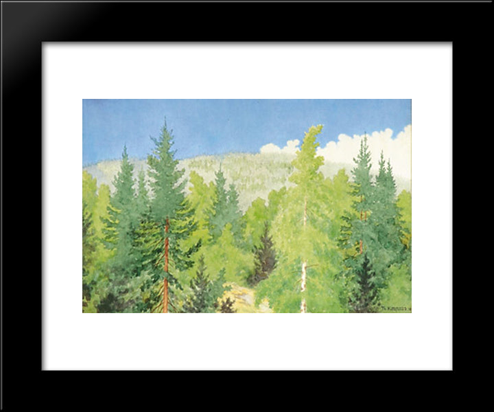 Forest - Skog 20x24 Black Modern Wood Framed Art Print Poster by Kittelsen, Theodor Severin