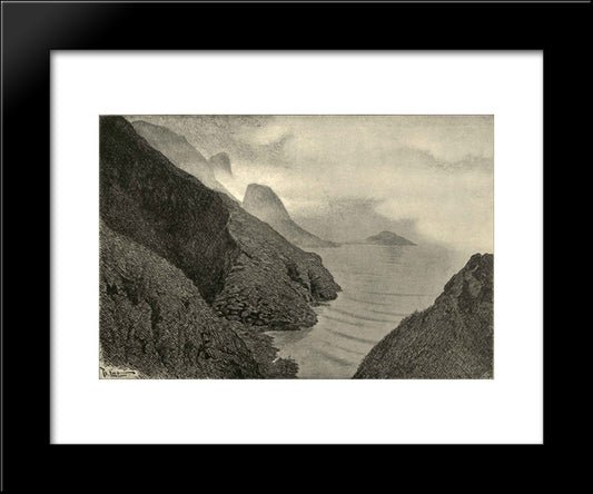 Fra Lofoten 20x24 Black Modern Wood Framed Art Print Poster by Kittelsen, Theodor Severin