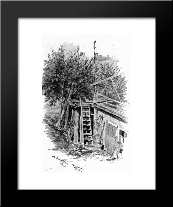 Fra Muenchen 20x24 Black Modern Wood Framed Art Print Poster by Kittelsen, Theodor Severin
