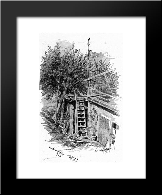 Fra Muenchen 20x24 Black Modern Wood Framed Art Print Poster by Kittelsen, Theodor Severin