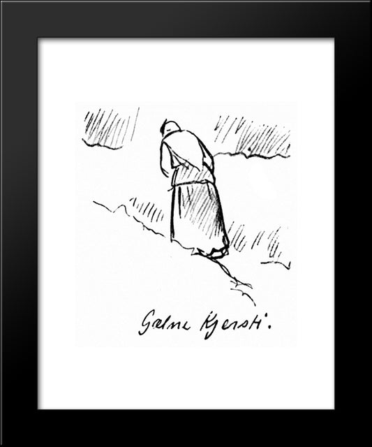 Gamle Kjerring 20x24 Black Modern Wood Framed Art Print Poster by Kittelsen, Theodor Severin
