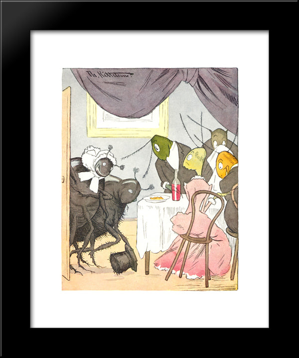 Generende Familieforhold 20x24 Black Modern Wood Framed Art Print Poster by Kittelsen, Theodor Severin