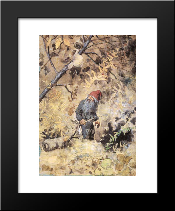 Goblin 20x24 Black Modern Wood Framed Art Print Poster by Kittelsen, Theodor Severin