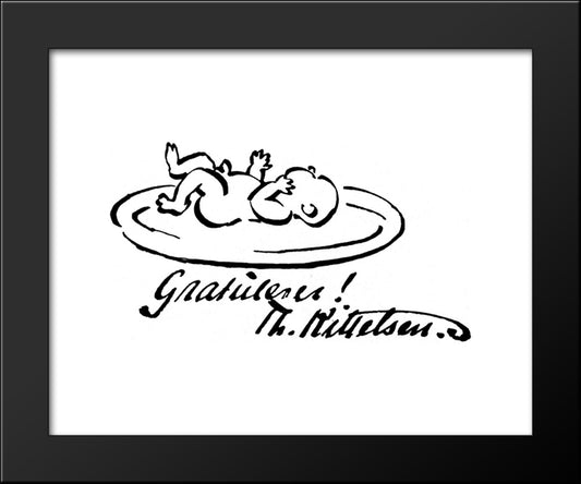 Gratuulerer 20x24 Black Modern Wood Framed Art Print Poster by Kittelsen, Theodor Severin