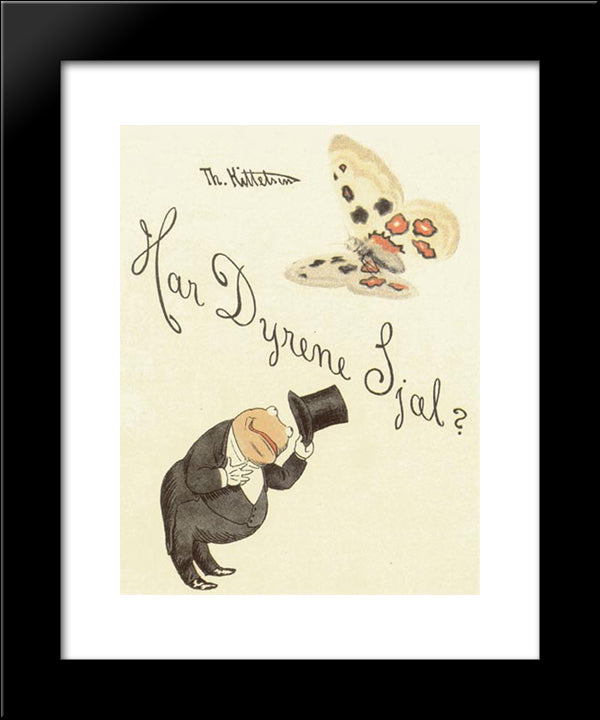 Har Dyrene Sjl Cover 20x24 Black Modern Wood Framed Art Print Poster by Kittelsen, Theodor Severin