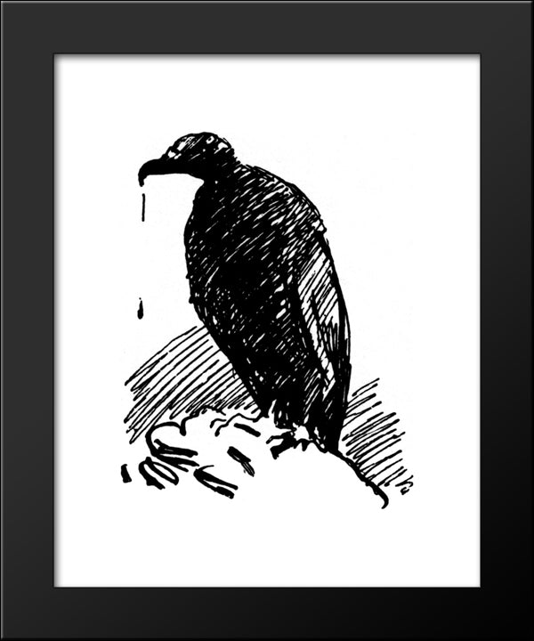 Hawk 20x24 Black Modern Wood Framed Art Print Poster by Kittelsen, Theodor Severin