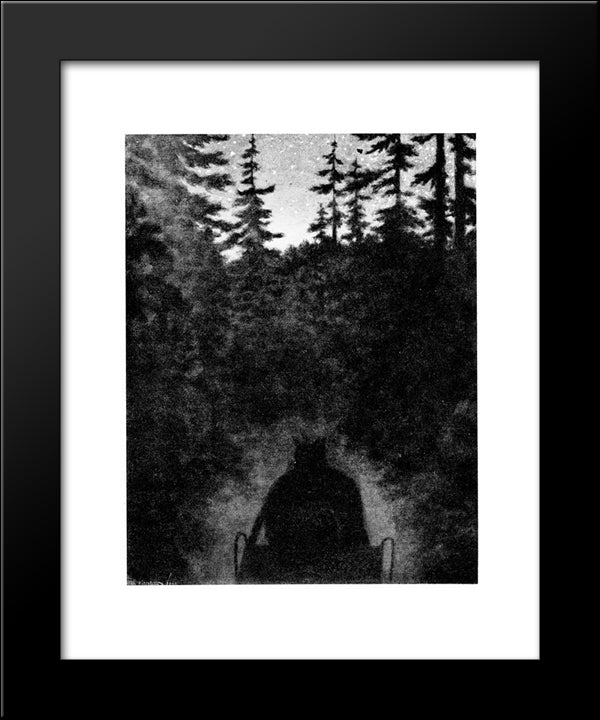 Hjemover 20x24 Black Modern Wood Framed Art Print Poster by Kittelsen, Theodor Severin