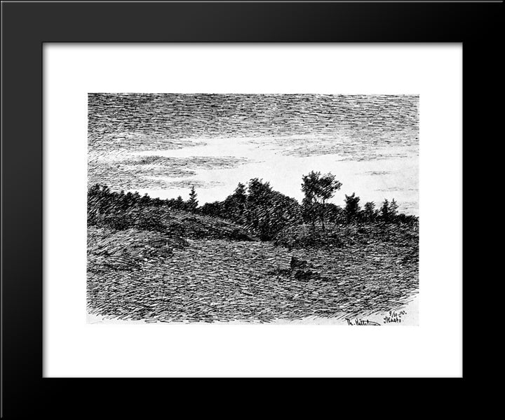 Hoestkveld Paa Skaatoey 20x24 Black Modern Wood Framed Art Print Poster by Kittelsen, Theodor Severin