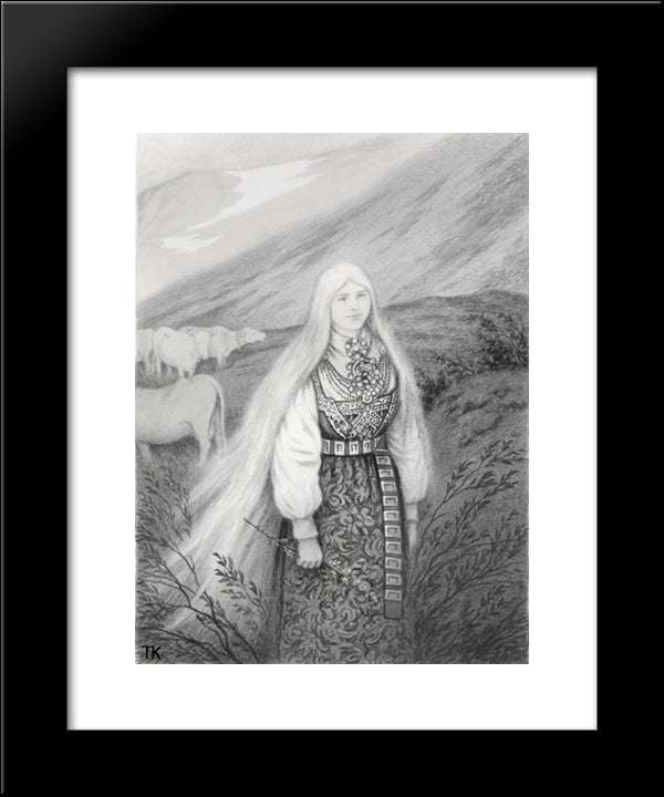 Hulder 20x24 Black Modern Wood Framed Art Print Poster by Kittelsen, Theodor Severin