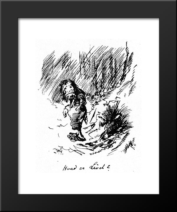 Hvad Er Divel 20x24 Black Modern Wood Framed Art Print Poster by Kittelsen, Theodor Severin