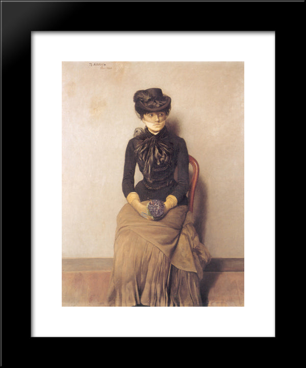 In The Waiting Room - I Venteverelset 20x24 Black Modern Wood Framed Art Print Poster by Kittelsen, Theodor Severin