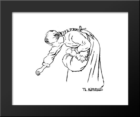 Ingrid Plukker Myruld 20x24 Black Modern Wood Framed Art Print Poster by Kittelsen, Theodor Severin