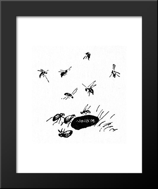 Insects 20x24 Black Modern Wood Framed Art Print Poster by Kittelsen, Theodor Severin