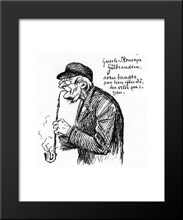 Jerusamels Skomaker 20x24 Black Modern Wood Framed Art Print Poster by Kittelsen, Theodor Severin