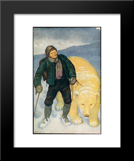 Jetten Pa Dovrefjell 20x24 Black Modern Wood Framed Art Print Poster by Kittelsen, Theodor Severin