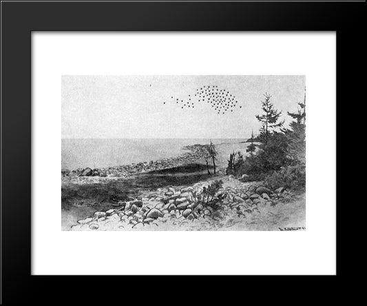 Jomfruland 20x24 Black Modern Wood Framed Art Print Poster by Kittelsen, Theodor Severin