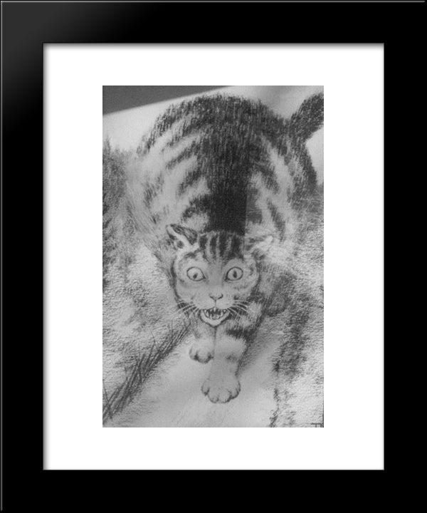 Katt 20x24 Black Modern Wood Framed Art Print Poster by Kittelsen, Theodor Severin