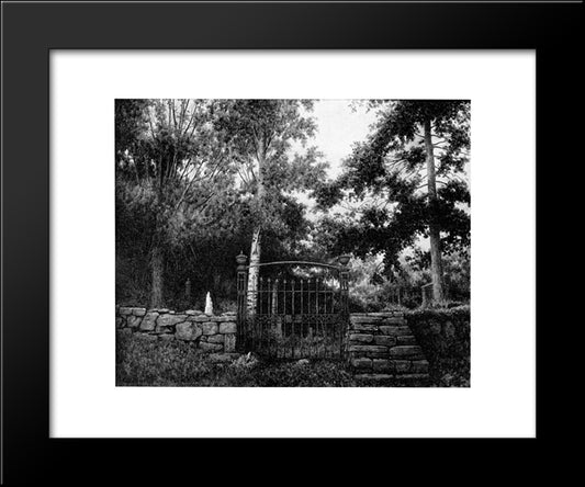 Kirkegaarden Paa Braatebakken 20x24 Black Modern Wood Framed Art Print Poster by Kittelsen, Theodor Severin