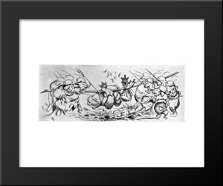 Krigen Mellom Froskene Og Musene 12 20x24 Black Modern Wood Framed Art Print Poster by Kittelsen, Theodor Severin
