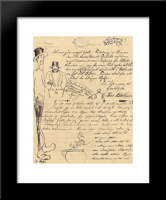 Letter To Jens 20x24 Black Modern Wood Framed Art Print Poster by Kittelsen, Theodor Severin