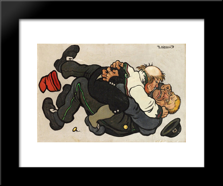Liten Men God 20x24 Black Modern Wood Framed Art Print Poster by Kittelsen, Theodor Severin