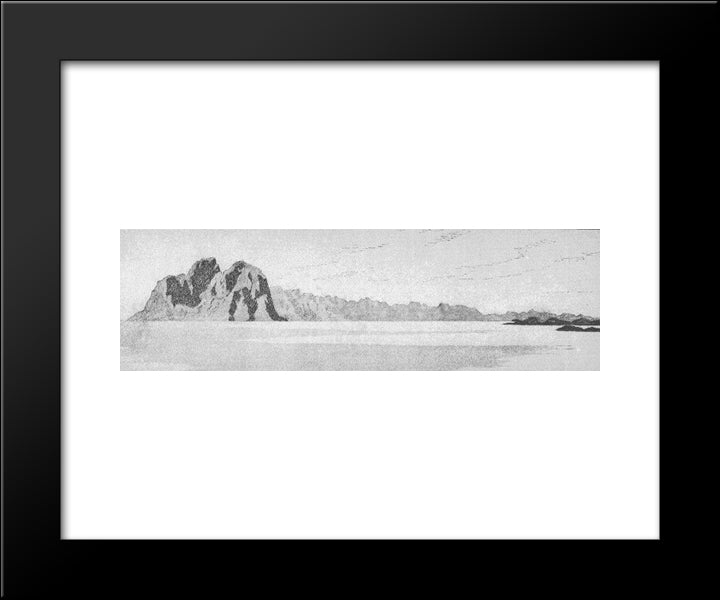 Lofoten Wall 20x24 Black Modern Wood Framed Art Print Poster by Kittelsen, Theodor Severin