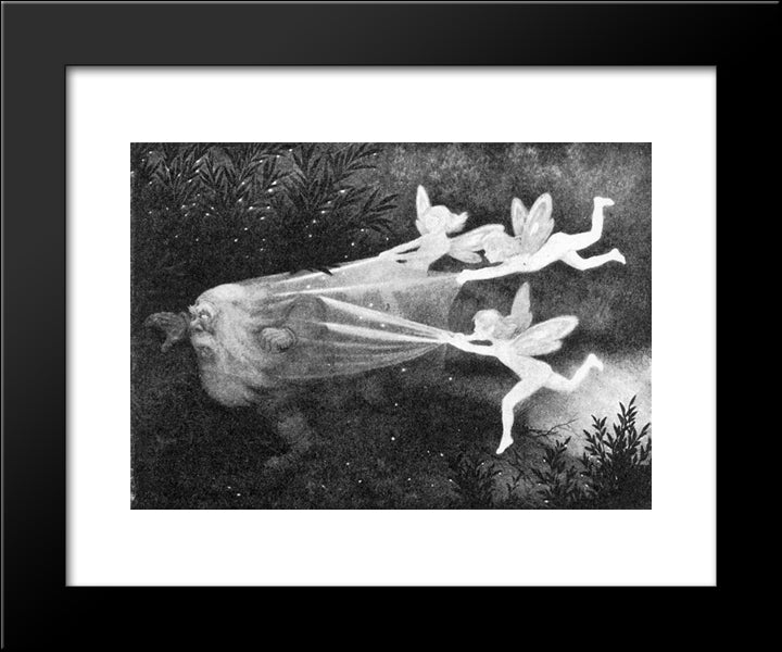 Lysalver Fanger Skyggetussen 20x24 Black Modern Wood Framed Art Print Poster by Kittelsen, Theodor Severin