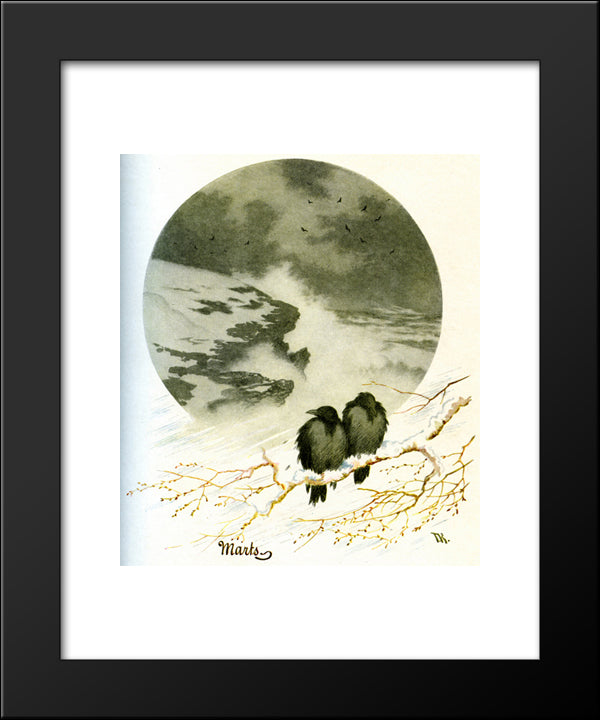 March 20x24 Black Modern Wood Framed Art Print Poster by Kittelsen, Theodor Severin