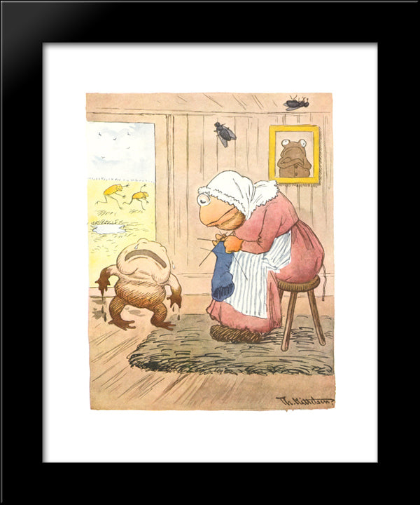 Mor Mor Det Gjoer Saa Vondt Aa Loepe 20x24 Black Modern Wood Framed Art Print Poster by Kittelsen, Theodor Severin