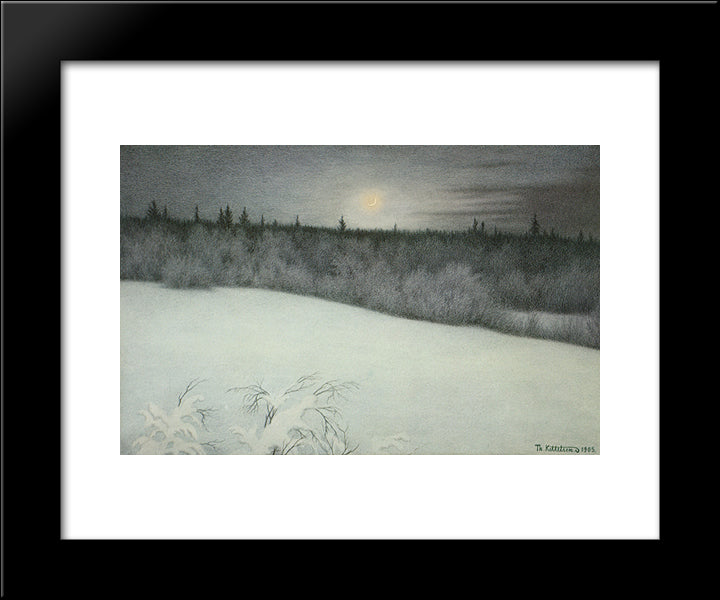 New Years New Moon 20x24 Black Modern Wood Framed Art Print Poster by Kittelsen, Theodor Severin