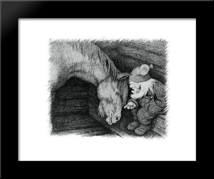 Nissen 20x24 Black Modern Wood Framed Art Print Poster by Kittelsen, Theodor Severin