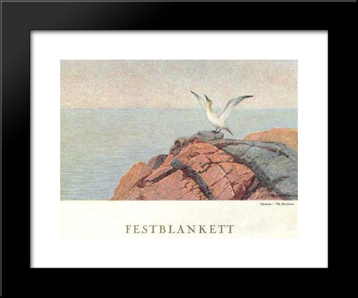 Northern Gannet 20x24 Black Modern Wood Framed Art Print Poster by Kittelsen, Theodor Severin