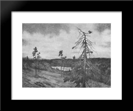Oppe Paa Flya 20x24 Black Modern Wood Framed Art Print Poster by Kittelsen, Theodor Severin