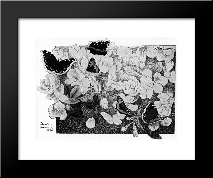 Paa Eplegrenen 20x24 Black Modern Wood Framed Art Print Poster by Kittelsen, Theodor Severin