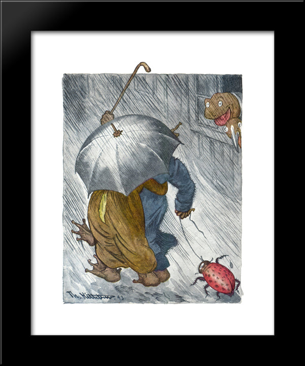 Paa Rangel 20x24 Black Modern Wood Framed Art Print Poster by Kittelsen, Theodor Severin