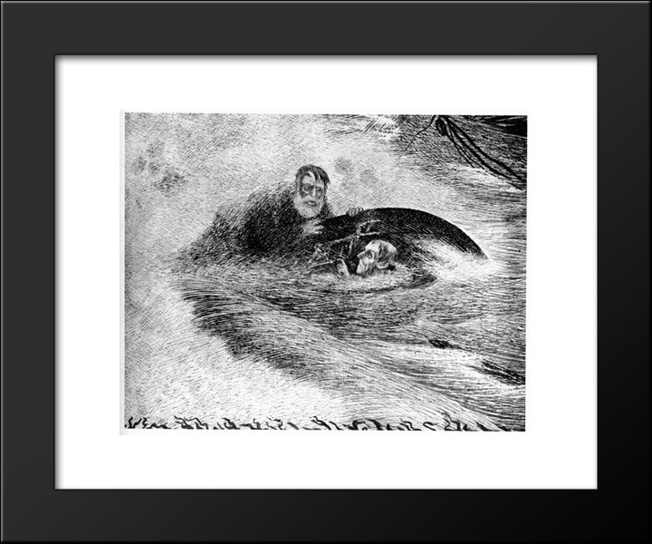 Peer Gynt 06 20x24 Black Modern Wood Framed Art Print Poster by Kittelsen, Theodor Severin