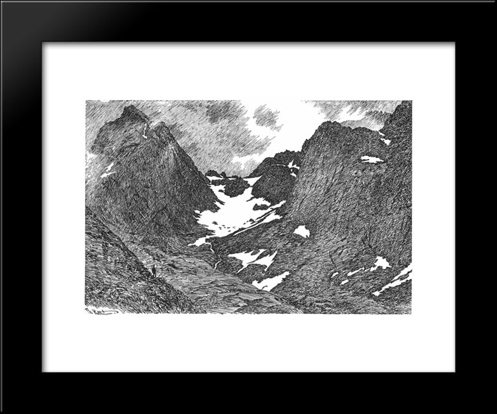 Raftsund 20x24 Black Modern Wood Framed Art Print Poster by Kittelsen, Theodor Severin