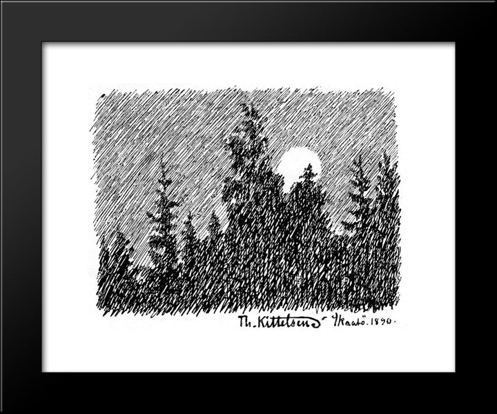 Skaatoe 20x24 Black Modern Wood Framed Art Print Poster by Kittelsen, Theodor Severin