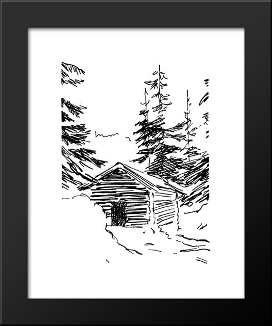 Skolehuset 20x24 Black Modern Wood Framed Art Print Poster by Kittelsen, Theodor Severin
