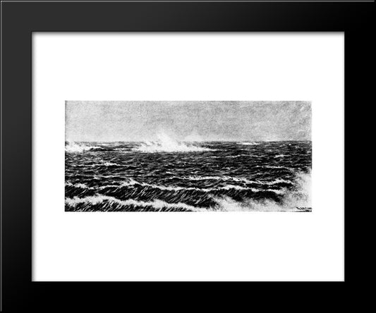 Skomvaer Fyr 20x24 Black Modern Wood Framed Art Print Poster by Kittelsen, Theodor Severin