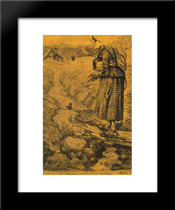 Smoerbukk 20x24 Black Modern Wood Framed Art Print Poster by Kittelsen, Theodor Severin