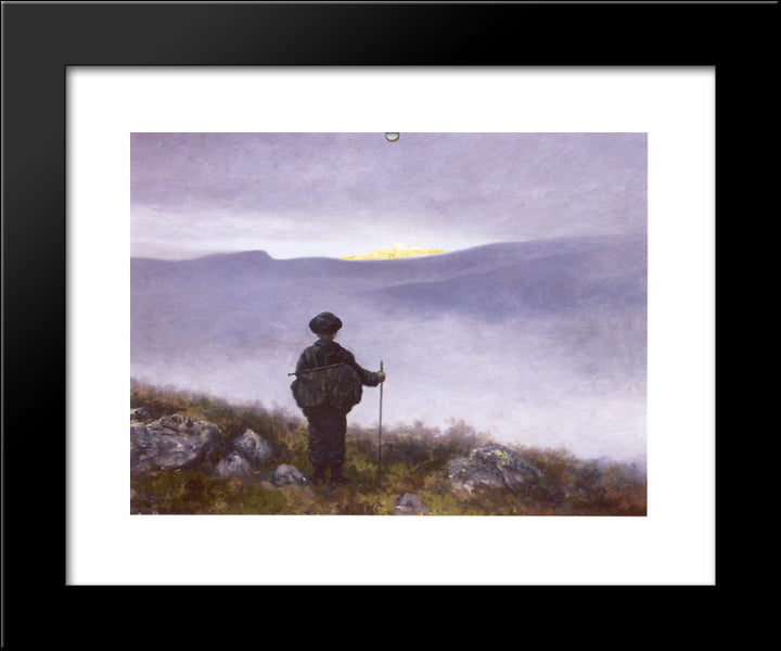 Soria Moria Slott 20x24 Black Modern Wood Framed Art Print Poster by Kittelsen, Theodor Severin