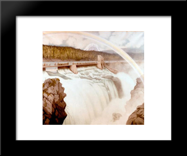 Svelgfoss Norsk Hydro 20x24 Black Modern Wood Framed Art Print Poster by Kittelsen, Theodor Severin