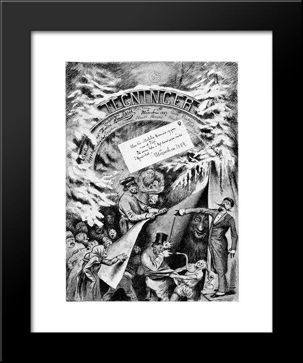 Teppet Gaar Op 20x24 Black Modern Wood Framed Art Print Poster by Kittelsen, Theodor Severin